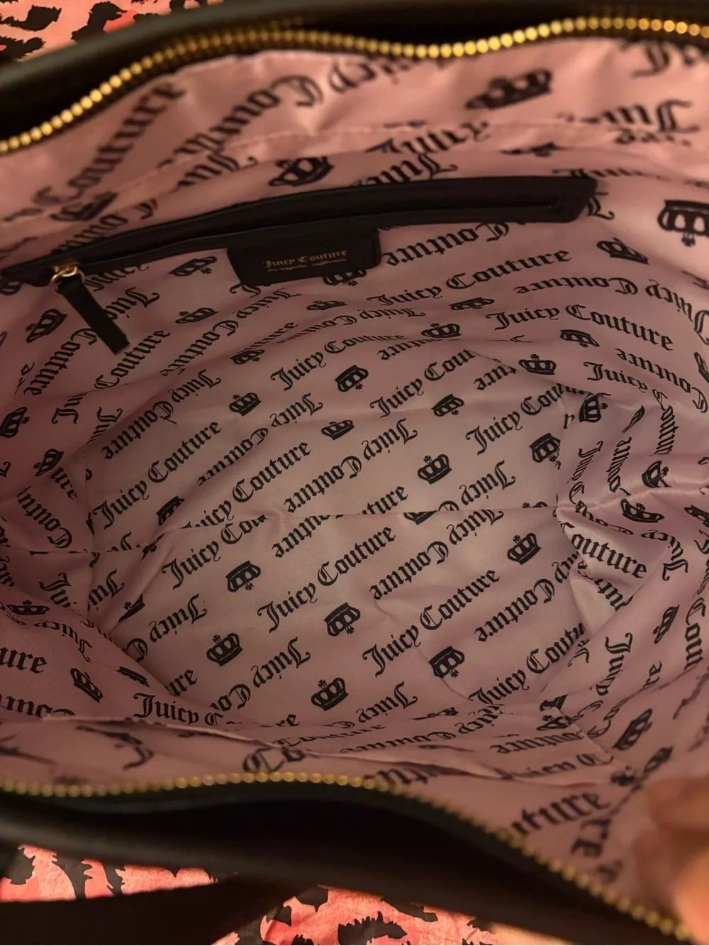 Black juicy couture tote bag with bag charms( super cute for back to school)